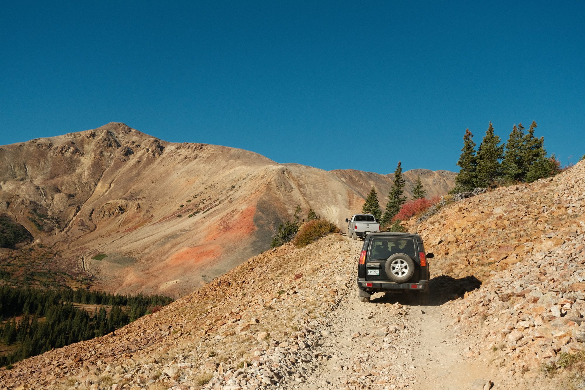 Jeep on a mountain road