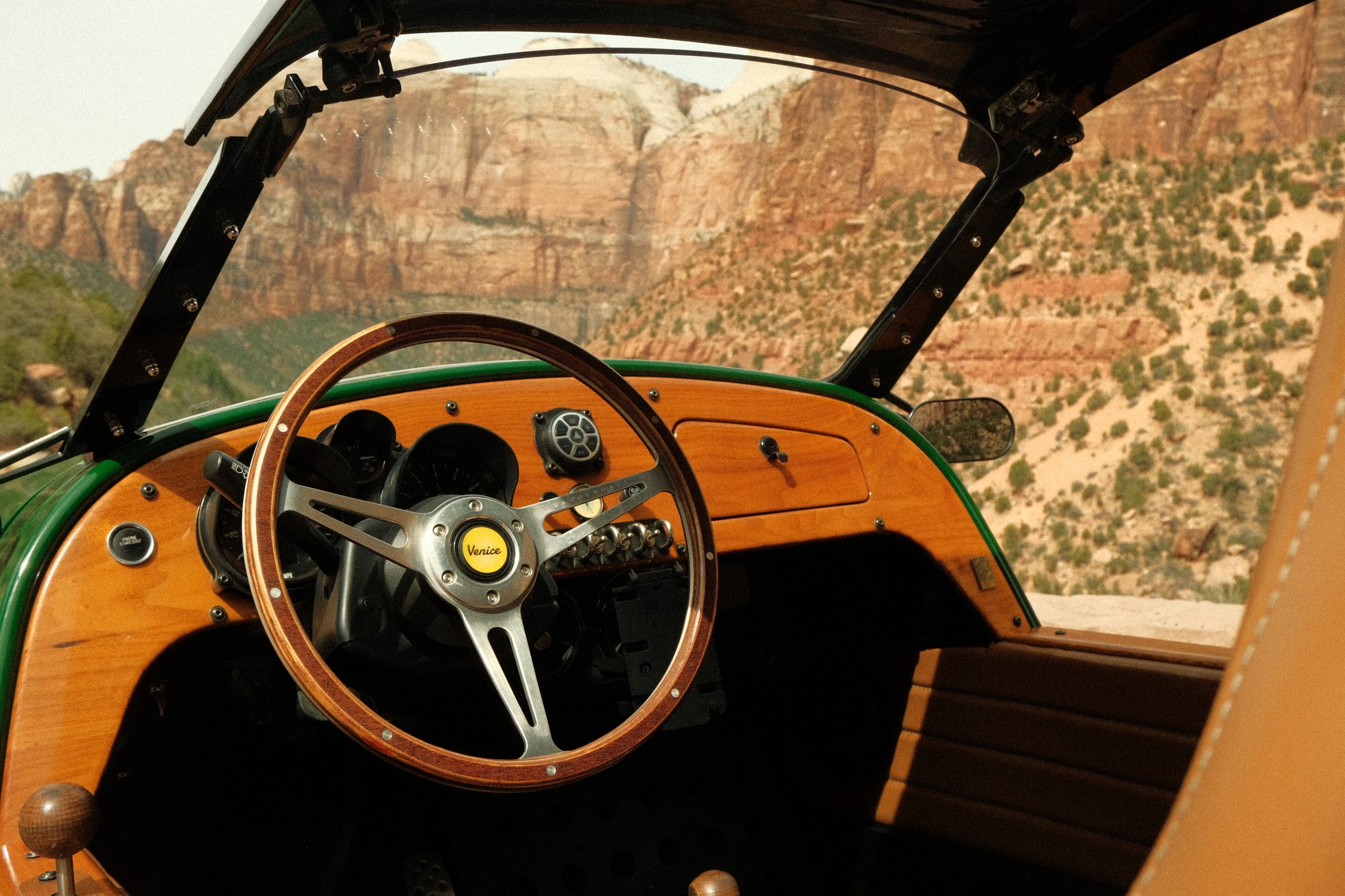 Old car in a red-rock canyon