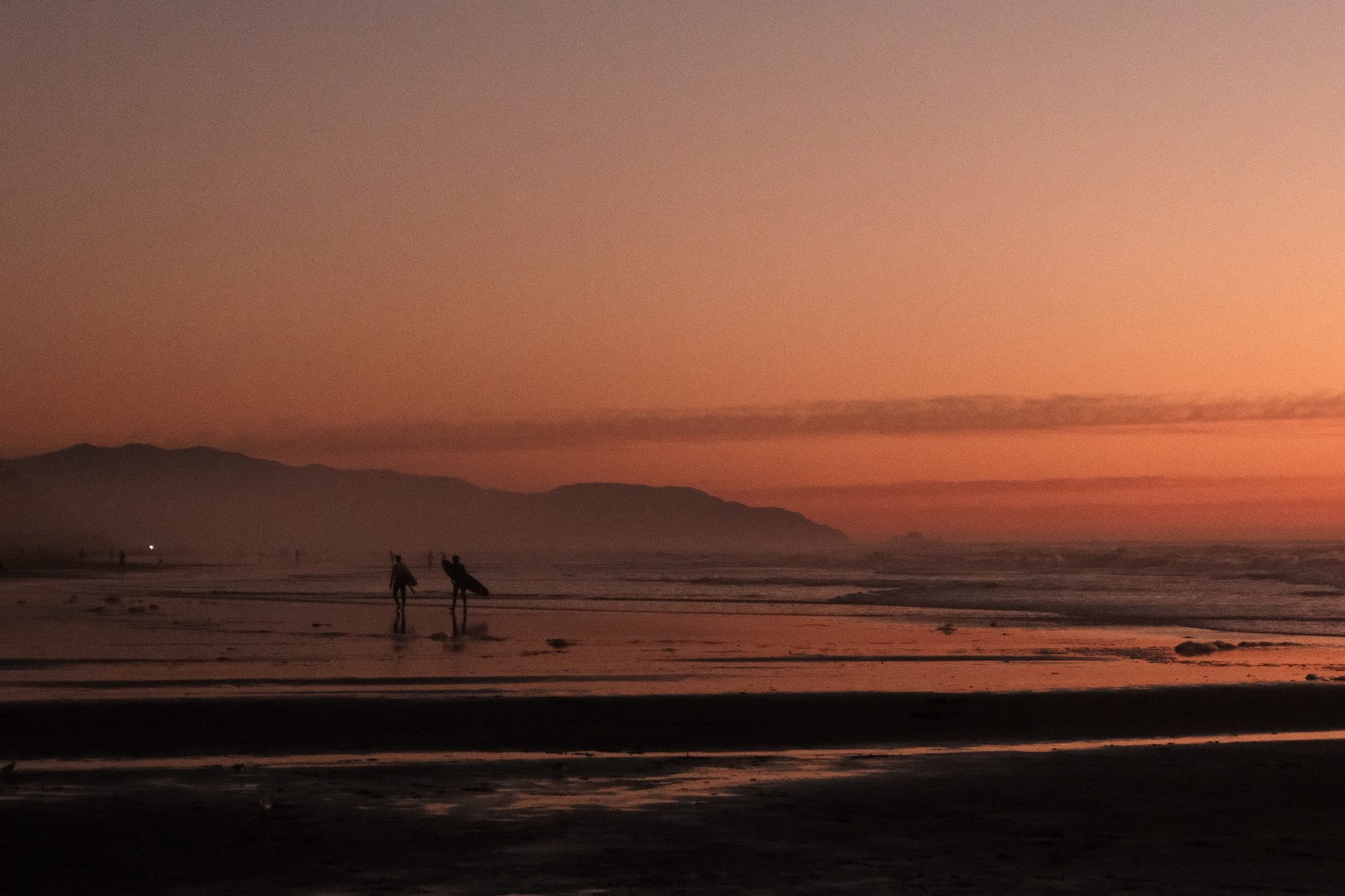 Sunset over the beach